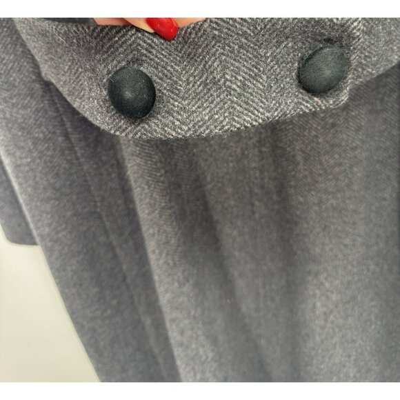 Vintage Forecaster of Boston 12 Gray Coat Cashmere Velvet Collar Herringbone Woo - Picture 5 of 15